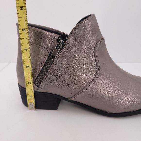Sun Stone Adelinee Dist Pewtr Booties Zipper Slip-On Round Toe Womens 7 M NEW - Picture 10 of 16
